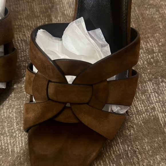 Saint Laurent Dark Brown Women's Heels - Picture 9 of 10